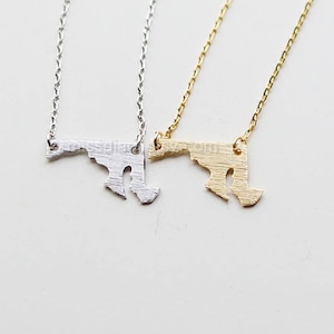 Maryland State Necklace, MD state necklace, Maryland state bar necklace, graduation gift, Maryland graduation, dainty bar