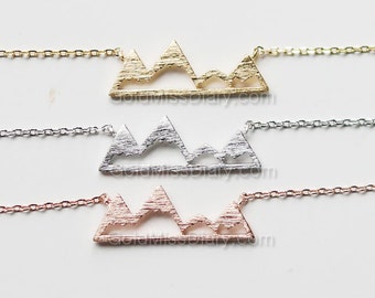 rose Gold Mountain Top Necklace, Dainty Mountain Pendant Necklace, Snowy Mountain Top Necklace, Mountain Charm, Nature Jewelry, gift ideas