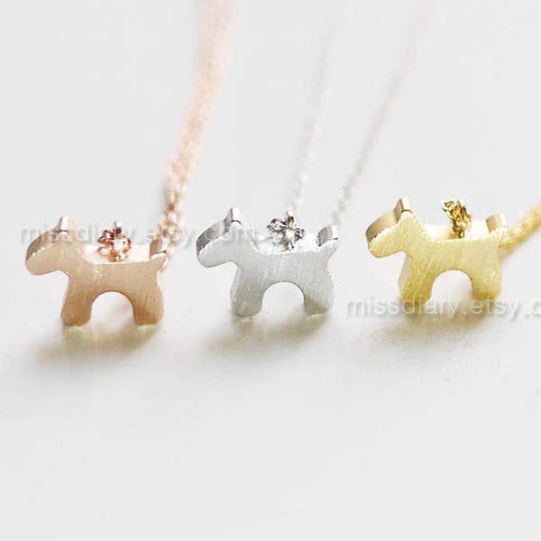 tiny Scottish Terrier necklace, Scottie necklace, Animal Petite Simple Jewelry, gift ideas, pet necklace, dog necklace, animal necklace,