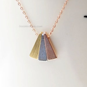 3 colors bars necklace, three bar necklace gold, silver, rose gold, dainty, simple necklace. birthday, wedding, bridesmaid gifts