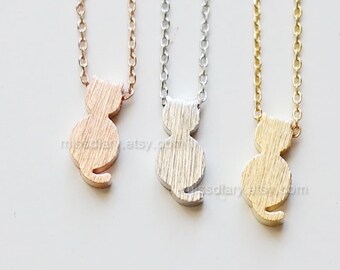 lovely cat necklace in Rose Gold, wedding gifts, bridesmaid gifts, gift ideas, birthday gifts