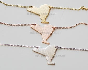 New York state bar necklace, NewYork gold bar necklace, state bar necklace, souvenir New York, NewYork pride necklace, NY state necklace