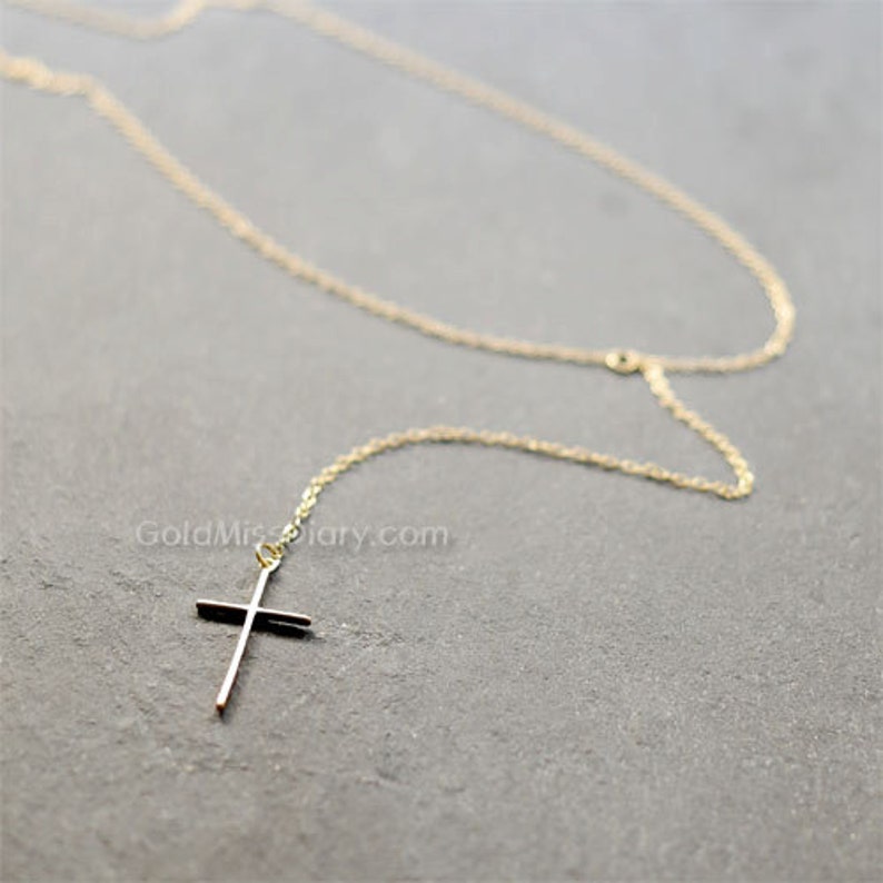 Skinny Cross Necklace gold Skinny Gold Cross Necklace Etsy