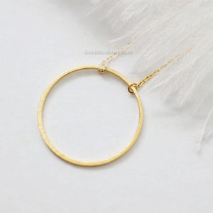 Big Circle  Karma necklace in gold, Infinity, Eternity, Circle, Ring Necklace--dainty, simple, birthday, wedding, bridesmaid gift