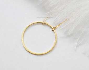 Big Circle  Karma necklace in gold, Infinity, Eternity, Circle, Ring Necklace--dainty, simple, birthday, wedding, bridesmaid gift