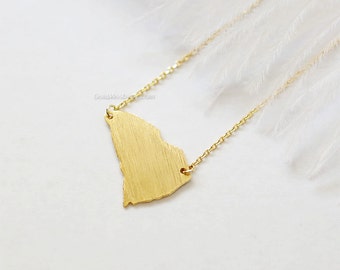 South Carolina State  Necklace in Gold, SC state gold necklace, Columbia necklace