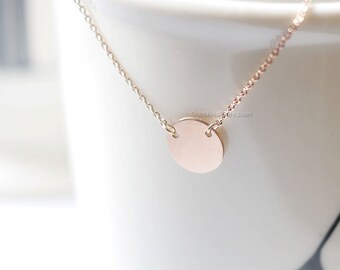 Suspended circle disk Necklace in gold/ layering Personalized necklace/ Monogram Disc Necklace/ wedding, bridesmaid, birthday gifts