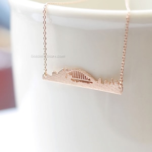 sydney skyline necklace, sydney necklace, city necklace, australia jewelry, souvenir sydney, skyline necklace, necklace for woman