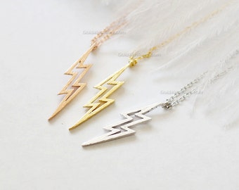 lightning bolt necklace, thunder bolt necklace, lightning necklace, bolt necklace, dainty, simple necklace, birthday, wedding gifts