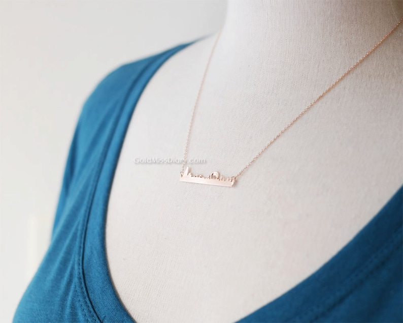 UK jewelry souvenir London London skyline necklace in rose gold city necklace skyline necklace necklace for woman London necklace
