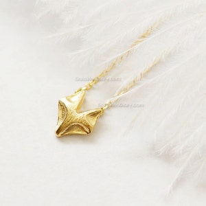tiny Fox Necklace in Gold, Fox necklace, fox jewelry, necklaces for women,wedding gifts, bridesmaid gifts, gold fox necklace