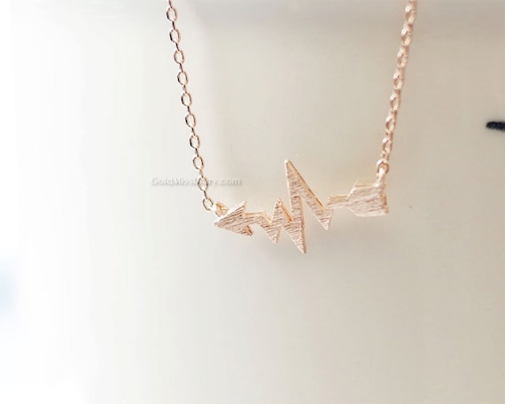 Necklaces for Women Rose Gold heart beat Arrow Necklace wedding Tiny arrow Charm Affordable Charm Necklace birthday gifts bridesmaid