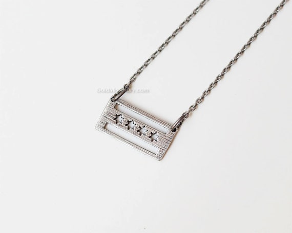 Chicago Flag Necklace in Antique Silver Chicago Necklace | Etsy
