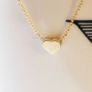 Tiny Gold Heart necklace, simple heart necklaces, Gold heart on dainty Gold filled chain, birthday gifts, wedding gifts, bridesmaid gifts