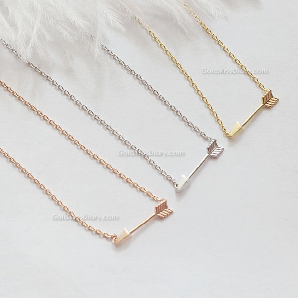Silber kleine Pfeilhalskette , zierliche Pfeilhalskette, Affordable Charm Necklace, Hochzeitsgeschenke, Brautjungfer Geschenke, Geschenkideen, Geburtstagsgeschenke