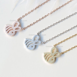 Tiny silver Honey Bee Necklace, Bumble Bee necklace, bridesmaid gifts, wedding gifts, simple everyday necklace, gift ideas
