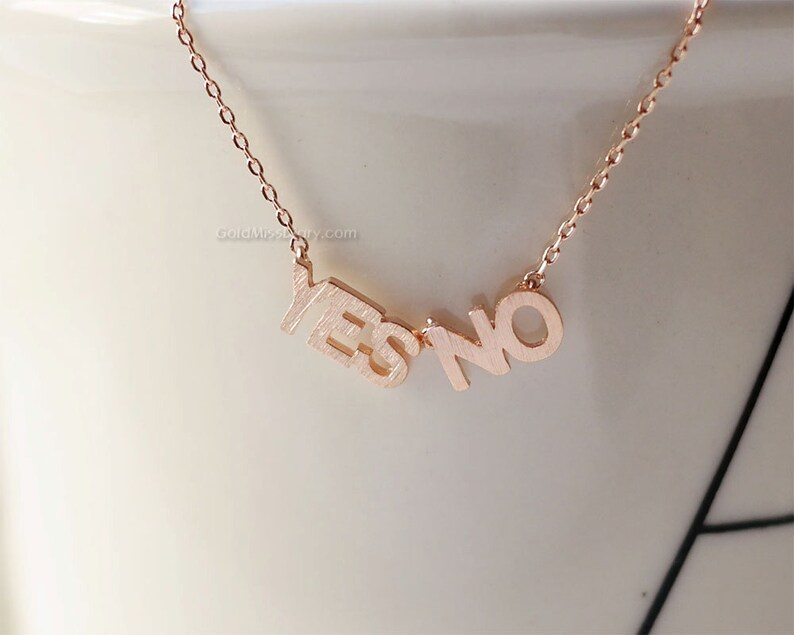 Dainty Yes no necklace in Rose gold birthday gifts Necklaces Etsy