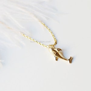 Dolphin necklace in gold, dainty dolphin pendant, birthday gifts, wedding gifts, gift ideas, necklaces for women