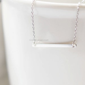 skinny Silver bar necklace...silver Slim bar necklace, sideways bar necklace, dainty minimalist necklace, wedding gifts, bridesmaid gifts