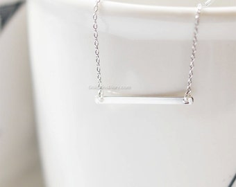 skinny Silver bar necklace...silver Slim bar necklace, sideways bar necklace, dainty minimalist necklace, wedding gifts, bridesmaid gifts