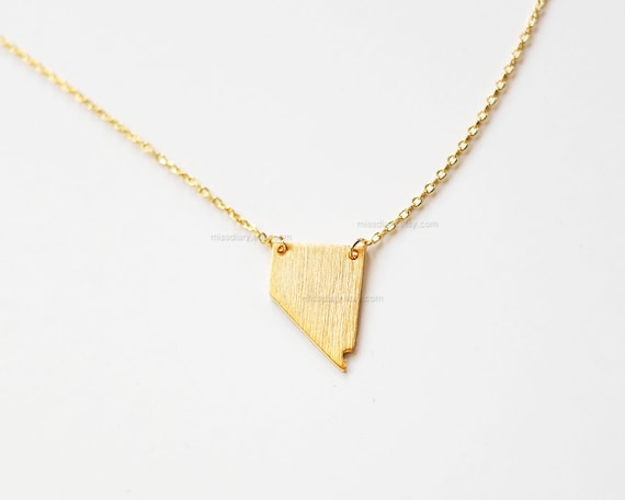 Nevada State Necklace, NV state necklace, Nevada state bar necklace, graduation gift, Nevada  graduation, dainty gold bar necklace