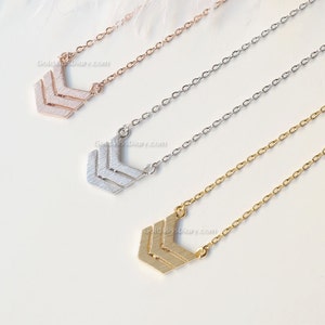 Silver Triple Chevron Necklace, tribal chevron necklace, necklaces for women, Dainty Simple Layering Minimalist Necklace, wedding gifts