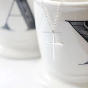 Sterling Silver Cross Necklace  /Perfect Layering Necklace / Silver Cross Pendant / Choose your length