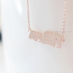 Rose Gold elephant necklace, 2 elephant necklace, wedding gifts, bridesmaid gifts, gift ideas, birthday gifts
