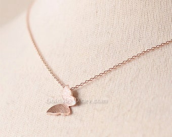 Rose Gold Butterfly Necklace / Gift for her / Handmade necklace / ButterFly charm / ButterFly pendant necklace