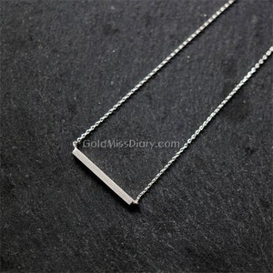 Silver bar necklace...dainty minimalist handmade necklace, everyday, simple, birthday, sorority, wedding, bridesmaid, best friend gift