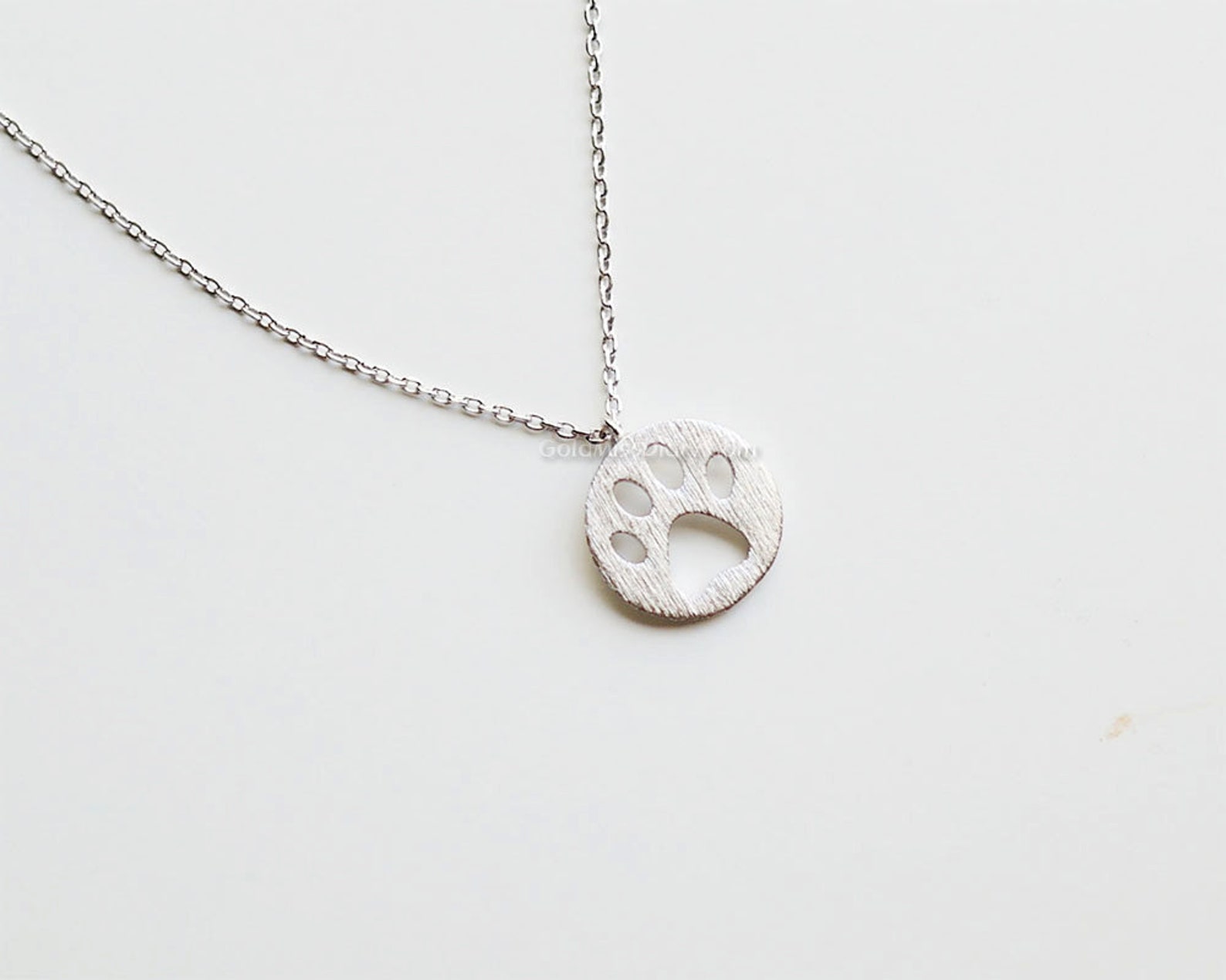 Dog Paw Necklace in Rose Gold Cat Paw Necklace Bear Paw Etsy
