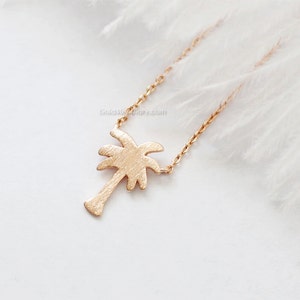 Rose gold Palm Tree Necklace, Dainty palm tree Pendant Necklace, wedding gifts, bridesmaid gifts, birthday gifts, gift ideas