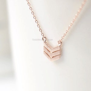 Rose Gold Triple Chevron Necklace, V chevron necklace, necklace for women, Dainty Simple Layering Minimalist Necklace