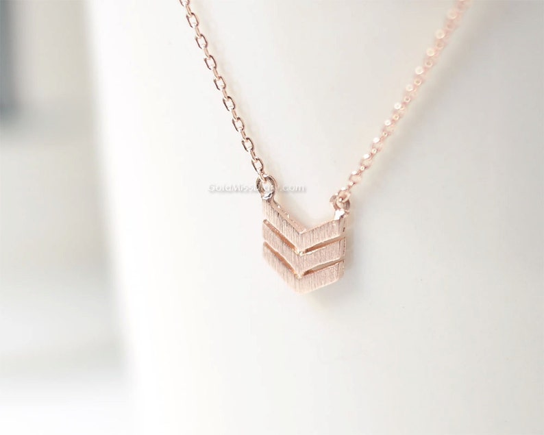 Rose Gold Triple Chevron Necklace, V chevron necklace, necklace for women, Dainty Simple Layering Minimalist Necklace