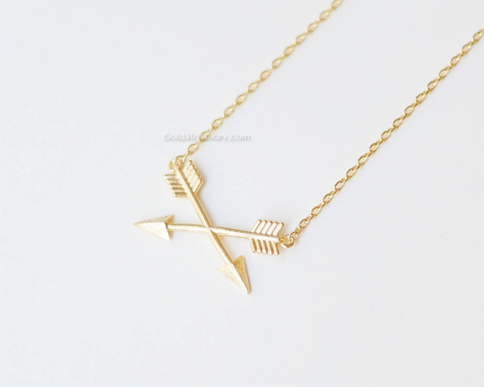 Gold Cross Arrow Necklace, Double Arrow Necklace, Arrow Necklace, Gold ...