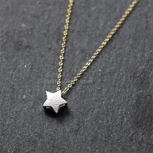 Silver Star Necklace, Best gift bridesmaid, Girl friend, best friend, mother, Simple handmade fashion necklace, Gold Filled necklace.
