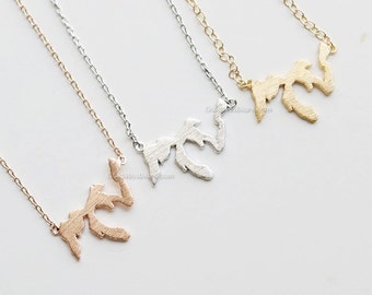 Great Lakes Necklace in rose Gold, dainty great lakes
