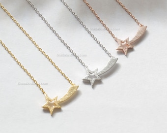 Silver Shooting Star Necklace, star necklace in Silver, bridesmaid gifts, birthday gifts, everyday dainty necklace, wedding gifts