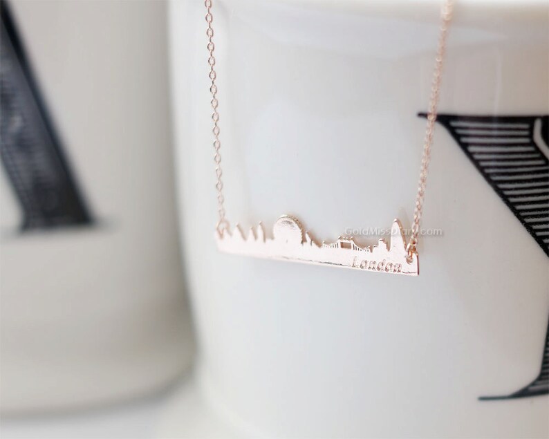 UK jewelry souvenir London London skyline necklace in rose gold city necklace skyline necklace necklace for woman London necklace