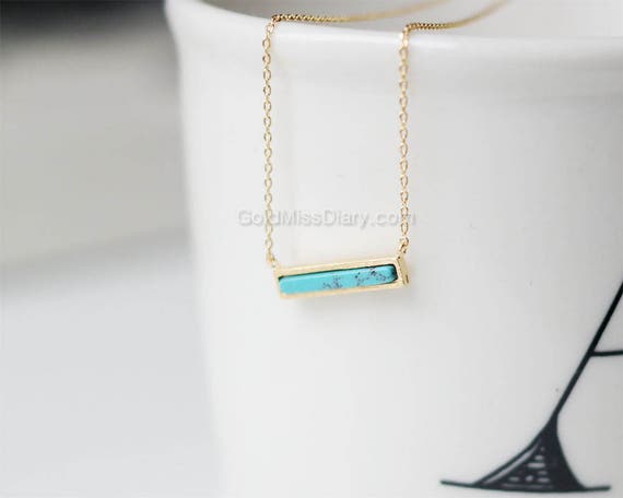 Turquoise bar best sale necklace