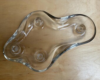 Eva Lisa (Pipsan) Saarinen Swanson Biomorphic Glass Flower Floater Candle Holder