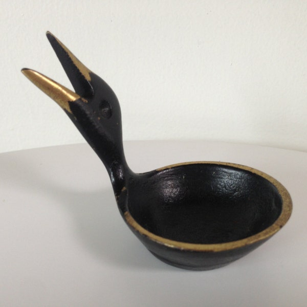 Vintage Walter Bosse Bronze Duck Ashtray