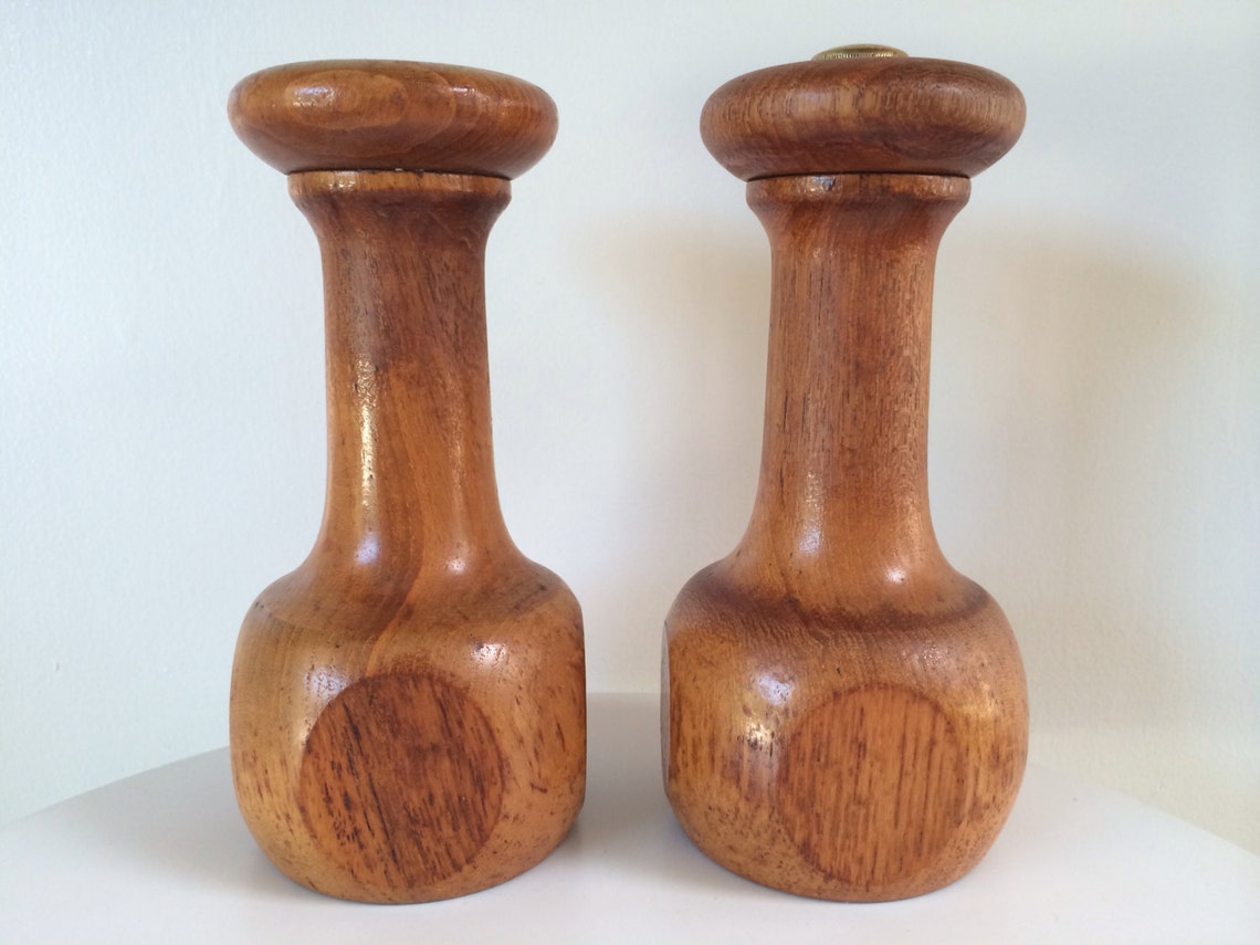 Teak Zassenhaus Salt Shaker and Pepper Grinder Mill Set Etsy
