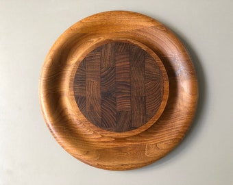 Early Dansk Designs Staved Teak Cheese Tray/Cutting Board By Jens Quistgaard