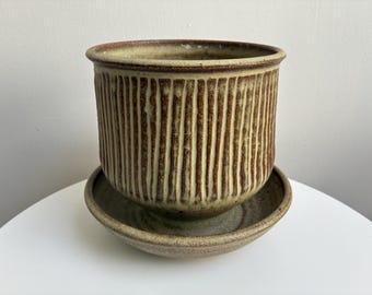 James Wishon & Jerry Harrell Studio Pottery Small Planter With Saucer