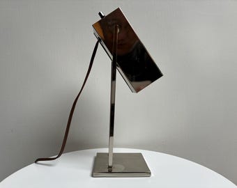 Laurel Lamp Company Chrome Metal Rectangular Design Small Spot Table Lamp