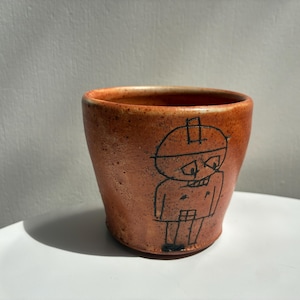 Robert Brady Small Stoneware Vessel With Figurative Design