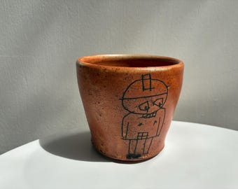 Robert Brady Small Stoneware Vessel With Figurative Design