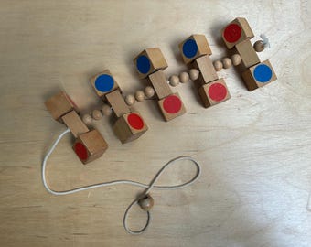 Creative Playthings Wood Cube Pull Toy