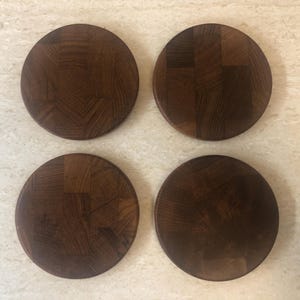 Dansk Staved Teak Set Of 4 Coasters By Jens Quistgaard